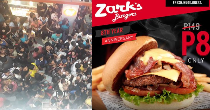 Blockbuster crowd troops to Zark's Burgers 8-peso promo