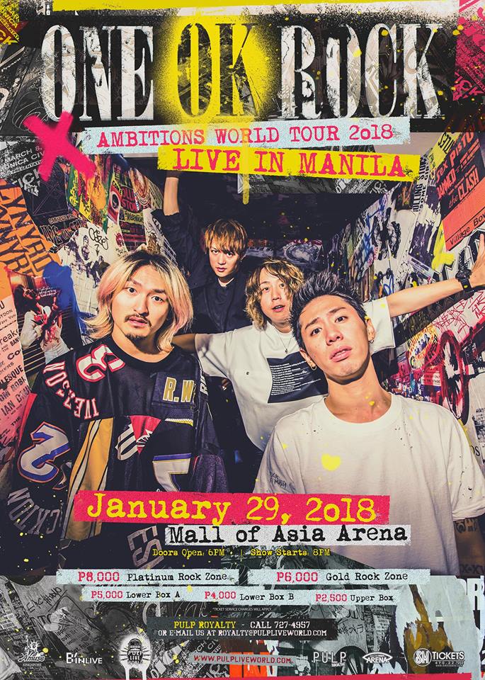ONE OK ROCK to return in Manila for Asia tour 2018