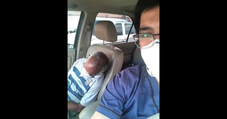 A doctor gives ride to a man who walked all the way from Pampanga