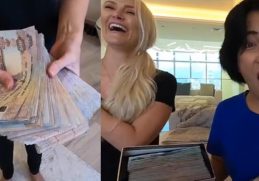 Supercar Blondie surprises Filipina employee with money for son’s college tuition